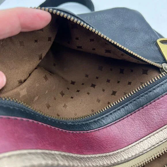Fossil Explorer Two-Tone Leather Crossbody Bag